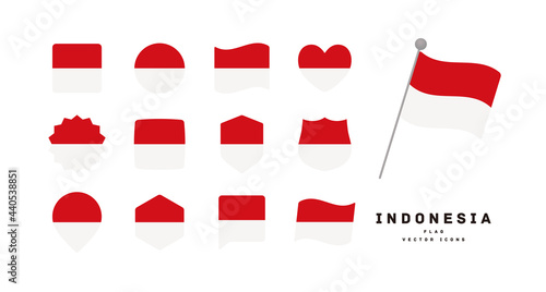 Free Download Indonesian flag icon set vector illustration - GFXLoad