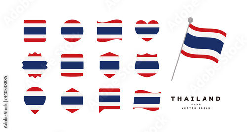 Thai flag icon set vector illustration