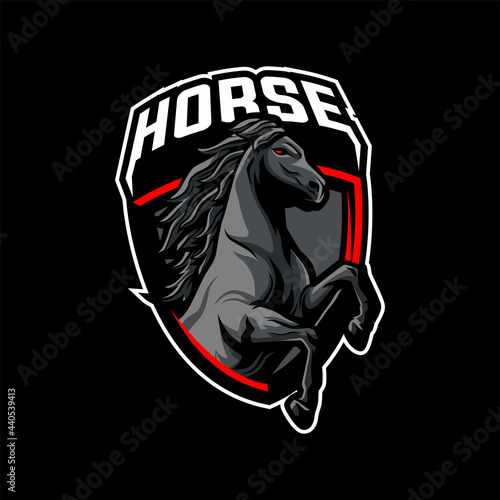 Horse mascot logo for sport and esport