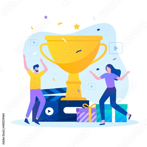 Short video contest illustration concept. illustrations for websites, landing pages, mobile applications, posters and banners. 