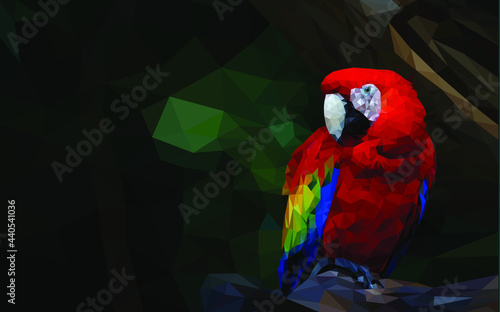 Parrot ara. Vector mosaic.
