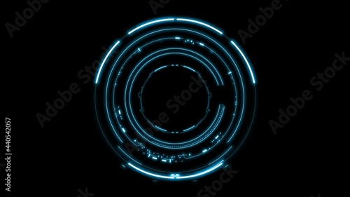 Digital Analysing and Loading Data HUD Display. loading, analysing data, rotating circles, moving graphs, sliders, HUD circle interfaces. High Tech Concept Element with alpha channel.
