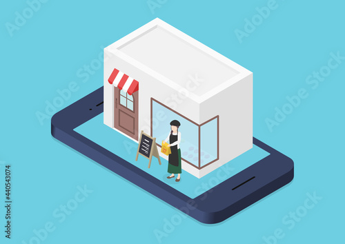 ネットショップを開くイラスト素材