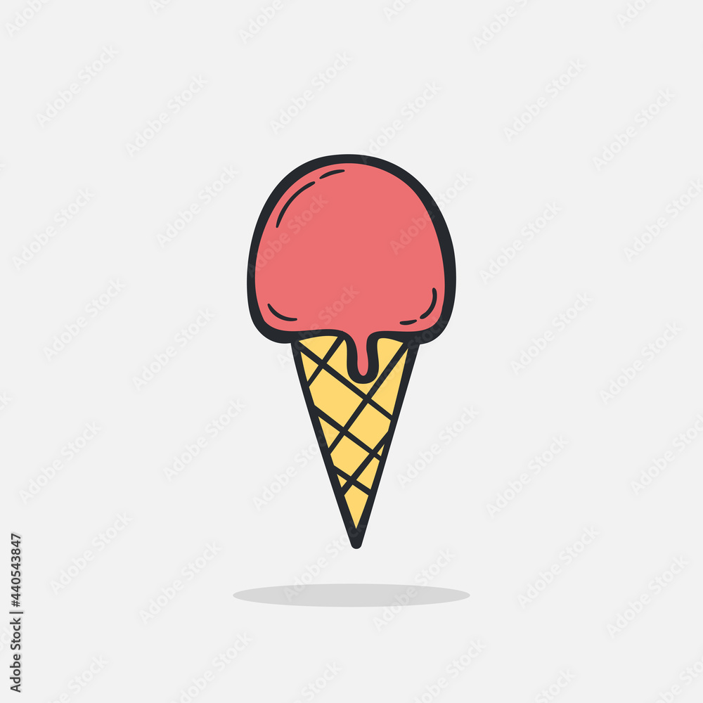 Hand drawn Ice cream icon Design Template. Illustration vector graphic. doodle ice cream print. Perfect for for cafe menu, card, birthday card decoration. Hand drawn Ice cream icon Design Template. Illustration vector graphic. doodle ice cream print. Perfect for for cafe menu, card, birthday card decoration.