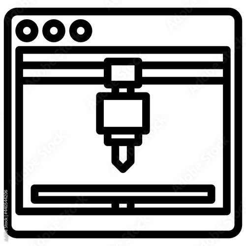 3d printer outline style icon