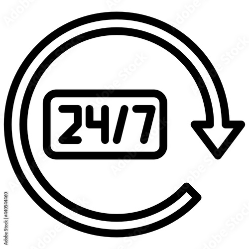Working hours outline style icon