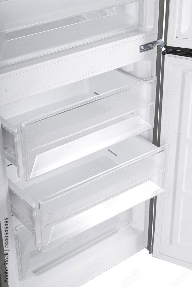 Refrigerator Isolated on White Background. Modern Kitchen and Domestic Major Appliances Refrigerator Isolated on White Background. Modern Kitchen and Domestic Major Appliances