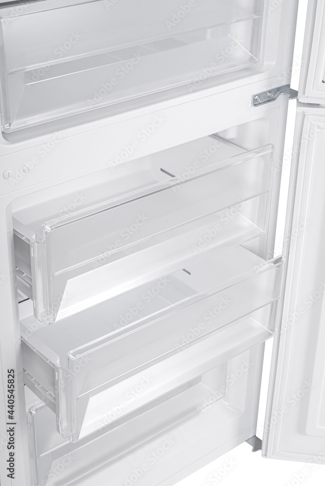 Refrigerator Isolated on White Background. Modern Kitchen and Domestic Major Appliances Refrigerator Isolated on White Background. Modern Kitchen and Domestic Major Appliances