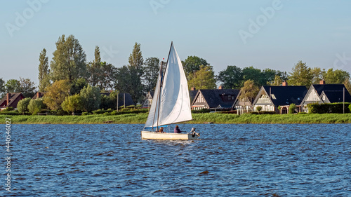 Sailing on the IJsselmeer near Oudega in Friesland the Netherlands