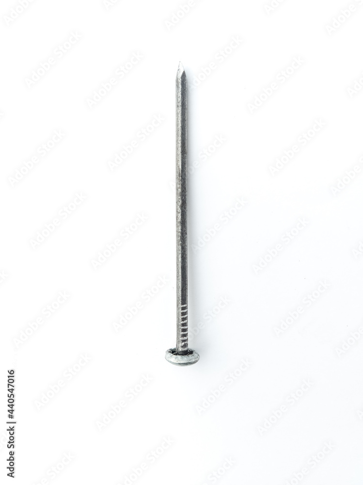 close up of a nail isolated on white background close up of a nail isolated on white background