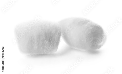 Soft cotton wool on white background