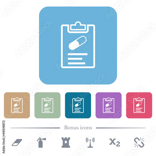 Free Download Medical prescription flat icons on color rounded square backgrounds - GFXLoad