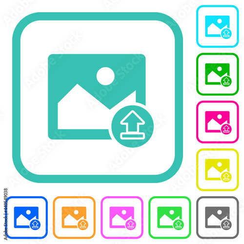 Upload image vivid colored flat icons