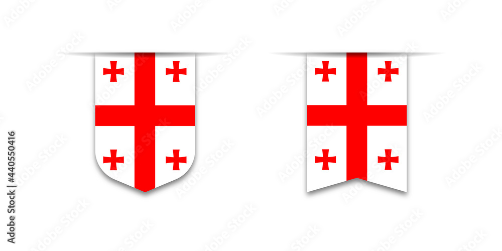 Flag of Georgia. Label flag icon, checkbox sign. Flags of the world. Vector illustration