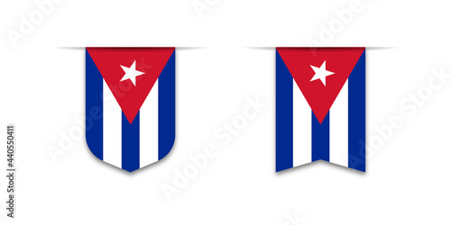 Cuba flag. Label flag icon, checkbox sign. Flags of the world. Vector illustration