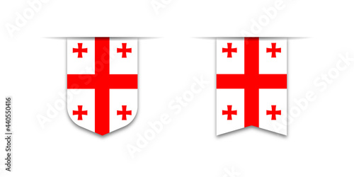 Flag of Georgia. Label flag icon, checkbox sign. Flags of the world. Vector illustration