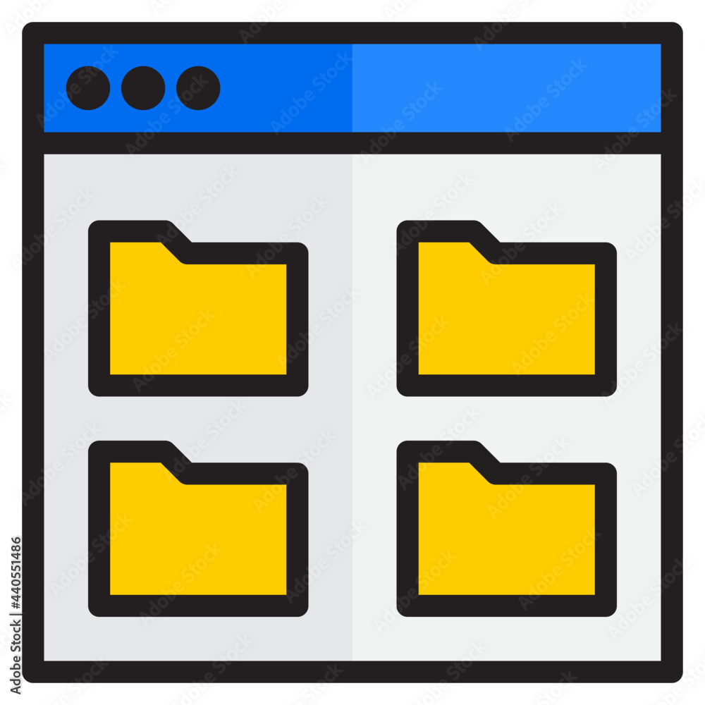 Folder color line style icon Folder color line style icon
