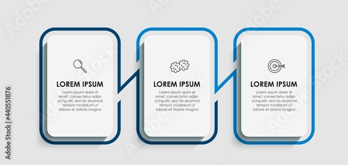 Vector Infographic design business template with icons and 3 options or steps. Can be used for process diagram, presentations, workflow layout, banner, flow chart, info graph