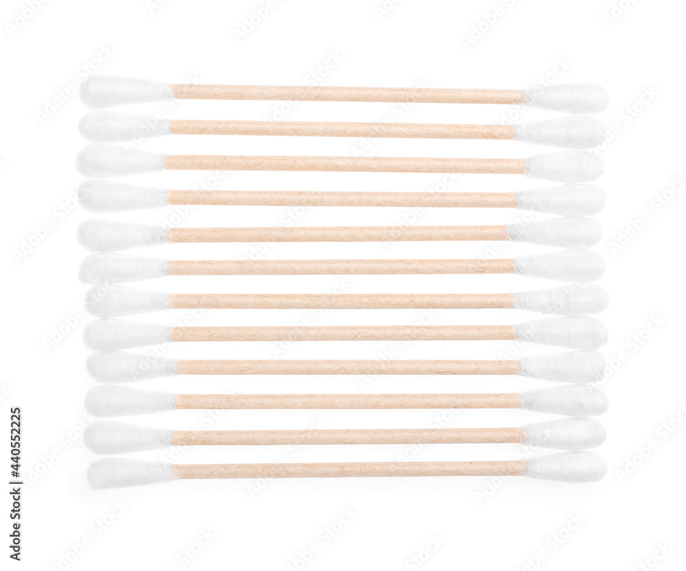 Cotton swabs on white background Cotton swabs on white background