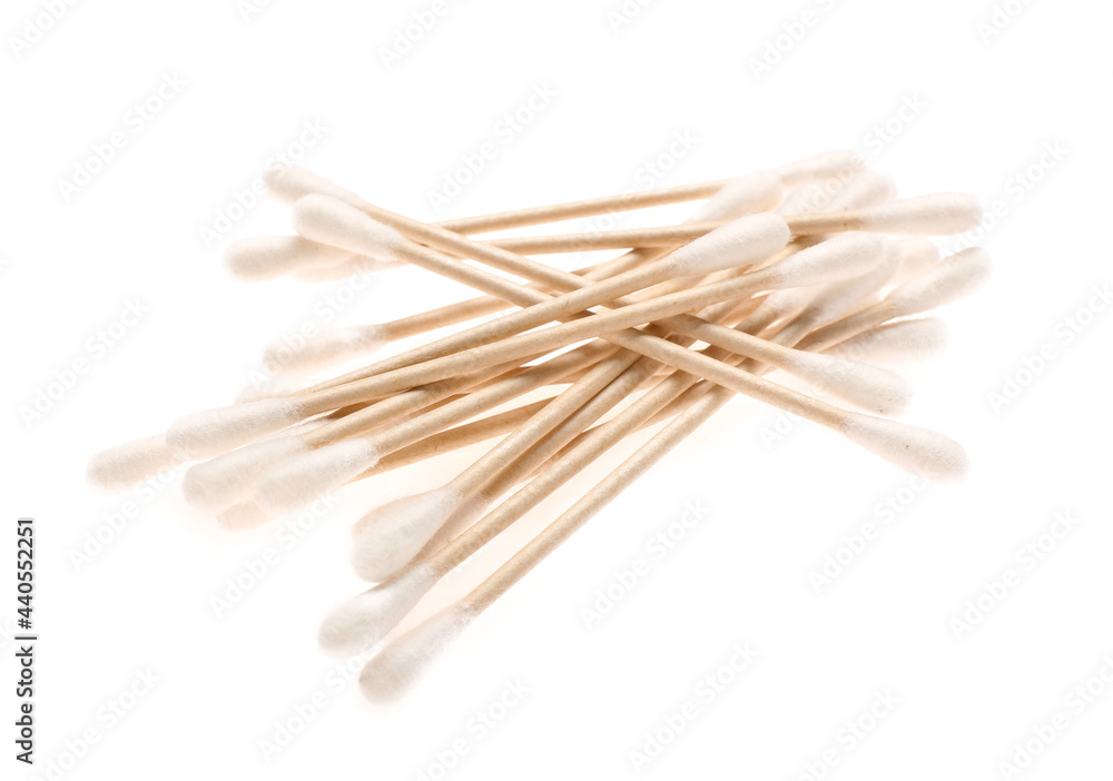 Cotton swabs on white background Cotton swabs on white background