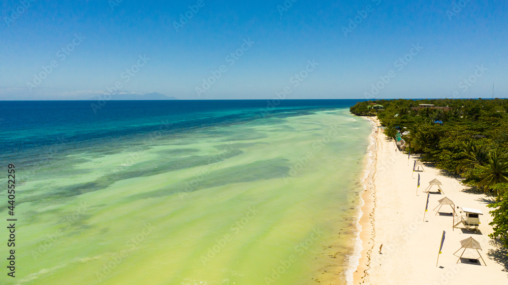 Fototapeta premium Beautiful tropical island with sand beach. Bohol, Anda, Philippines.