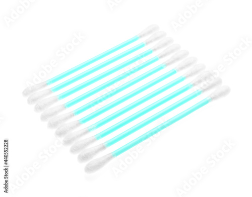 Cotton swabs on white background