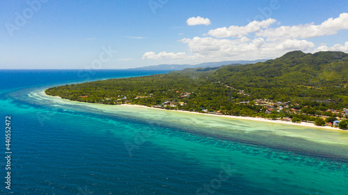 Beautiful sandy beach and turquoise water in Anda resort, Philippines. © Alex Traveler
