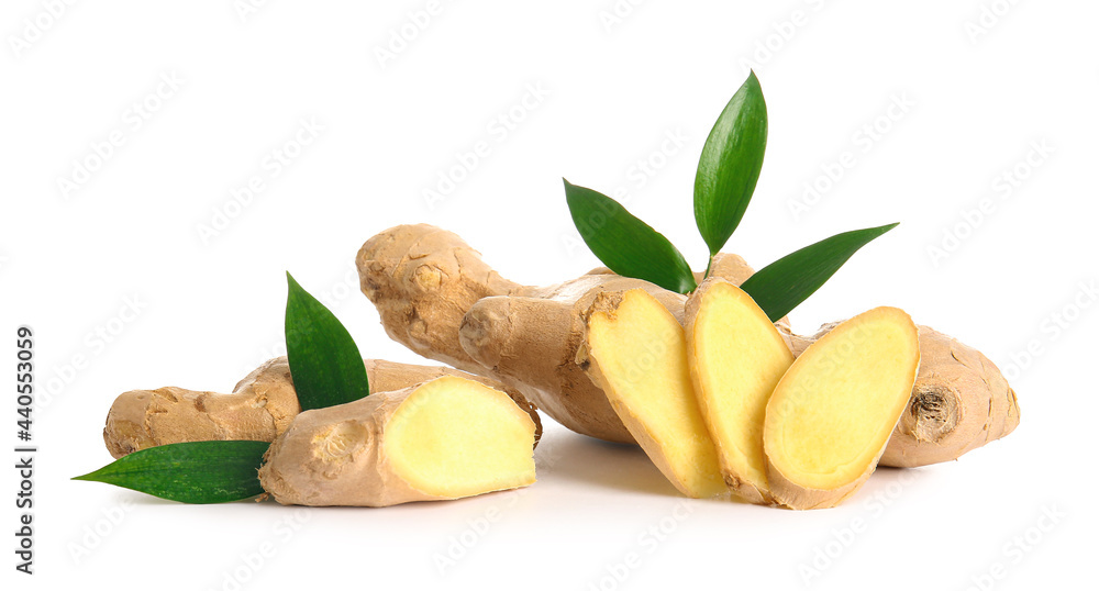 Fresh ginger on white background Fresh ginger on white background