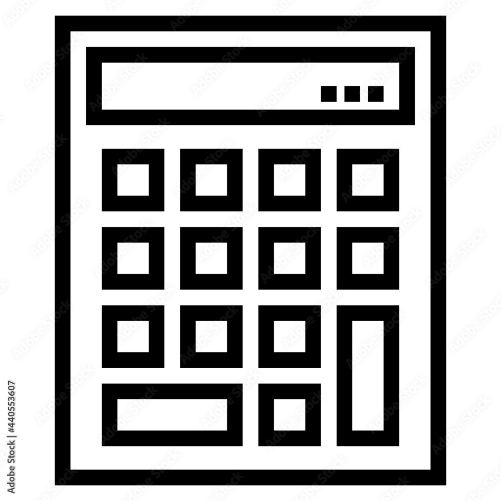 Calculator outline style icon Calculator outline style icon