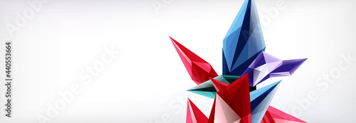 Vector 3d triangles and pyramids abstract background for business or technology presentations, internet posters or web brochure covers