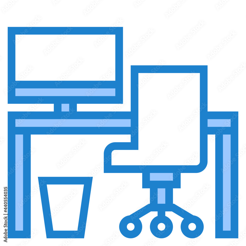 Desk blue style icon Desk blue style icon