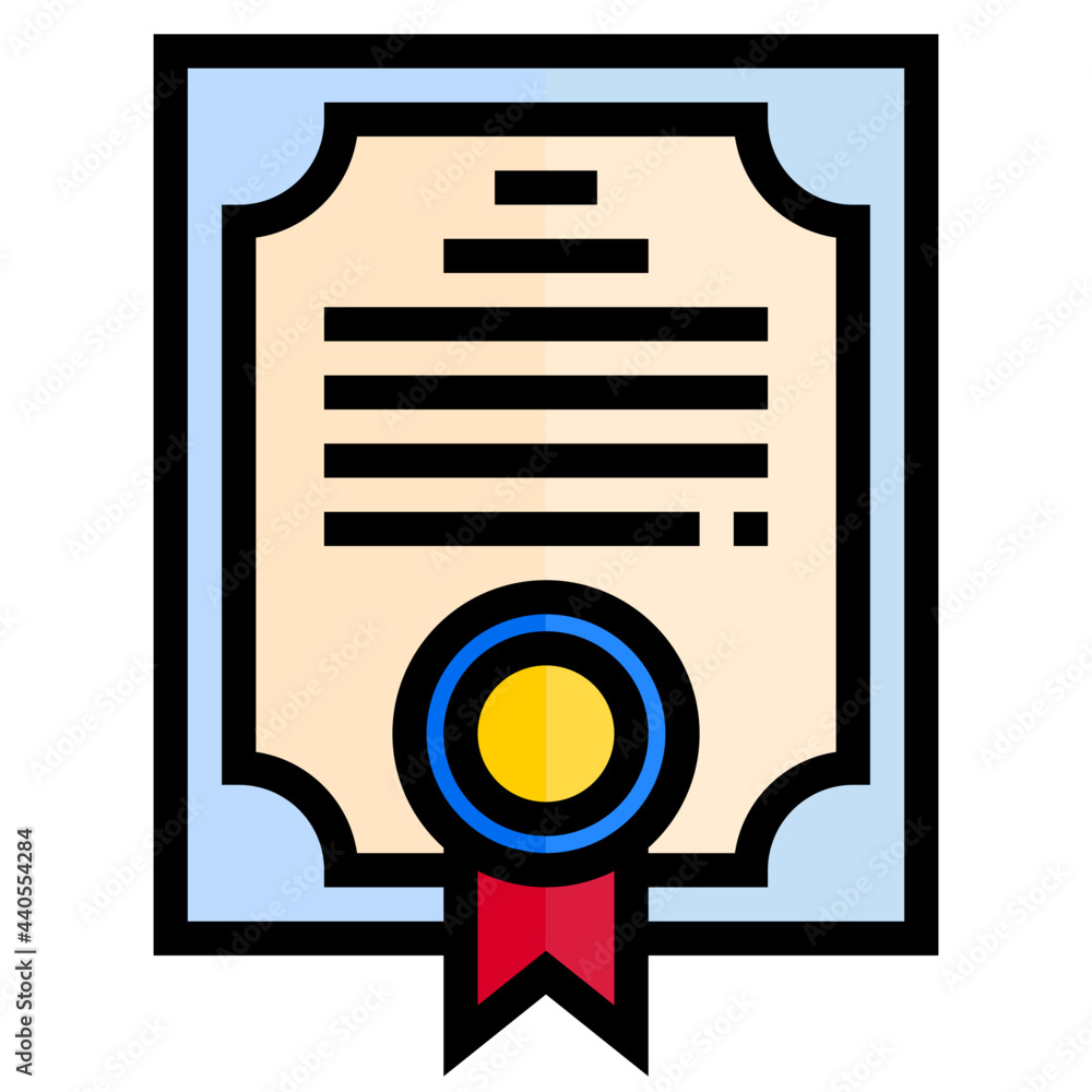 Certificate color line style icon