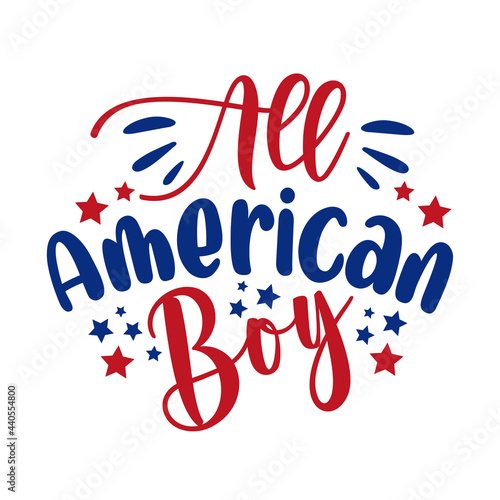 All american boy - Happy Independence Day, design illustration. Good for advertising, poster, announcement, invitation, party, T shirt print , poster, banner.