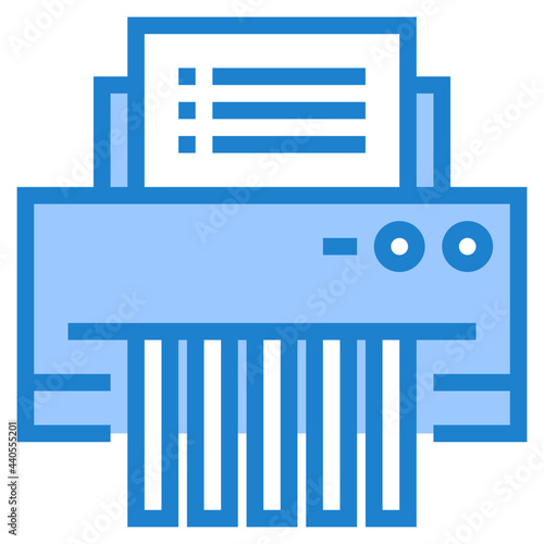 Document shredder blue style icon