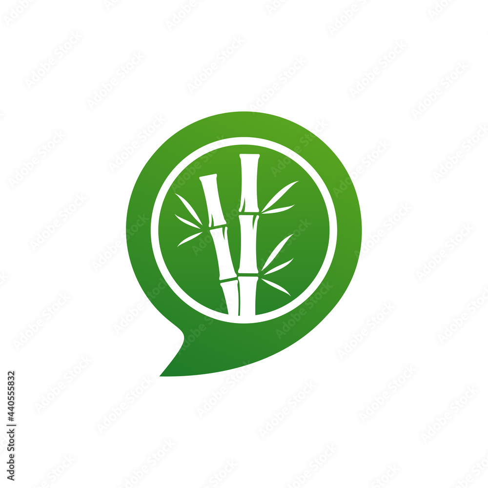 Naklejka premium Chat Bamboo logo vector template, Creative Bamboo logo design concepts