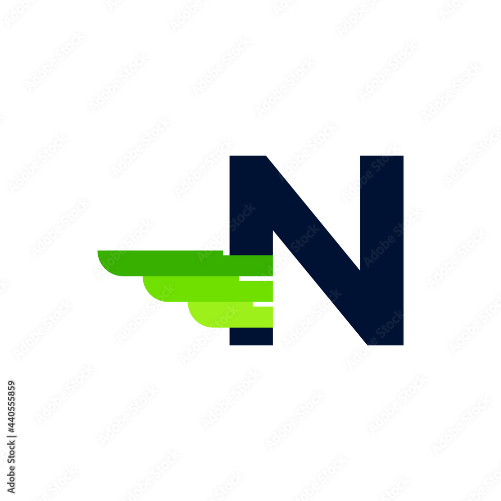 Abstract Initial Letter N Wing and Strip Monogram Logo. Usable for Business and Branding Logos. Abstract Initial Letter N Wing and Strip Monogram Logo. Usable for Business and Branding Logos.