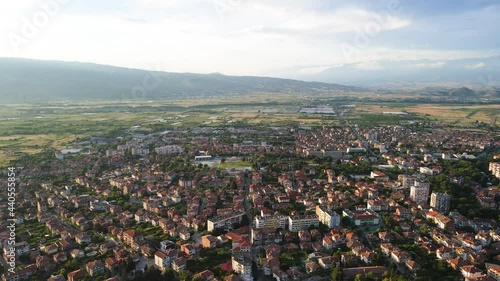 Wallpaper Mural Aerial Sunset view of town of Petrich, Blagoevgrad region, Bulgaria Torontodigital.ca