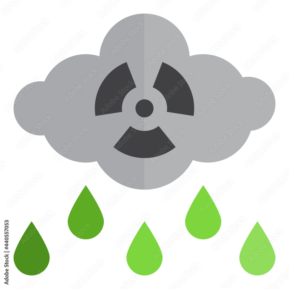 CO2 cloud flat style icon CO2 cloud flat style icon