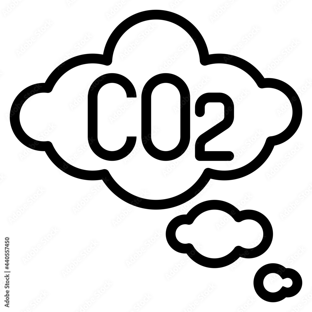 CO2 outline style icon CO2 outline style icon