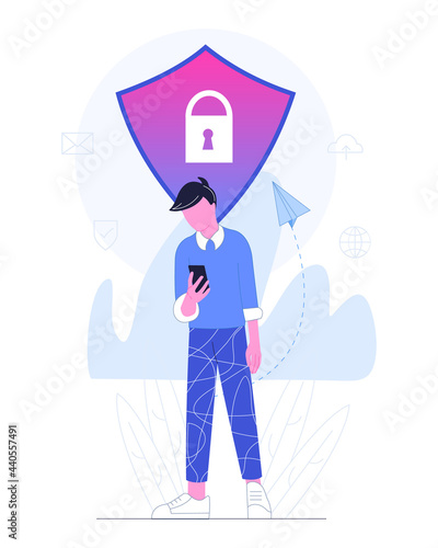 Virtual private network vector illustration on white background