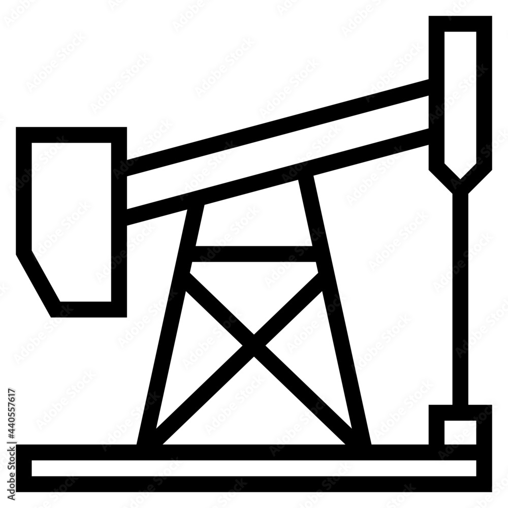 Pumpjack outline style icon Pumpjack outline style icon