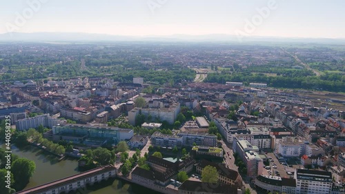 Wallpaper Mural Strasbourg: Aerial view of city in France at border with Germany - landscape panorama of Europe from above Torontodigital.ca
