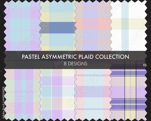 Pastel Asymmetric Plaid Seamless Pattern Collection