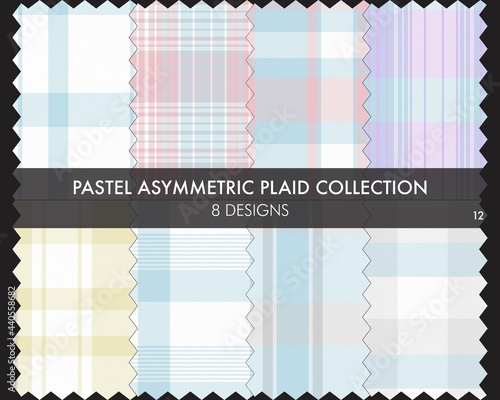 Pastel Asymmetric Plaid Seamless Pattern Collection