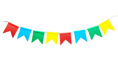 Bright garland on white background