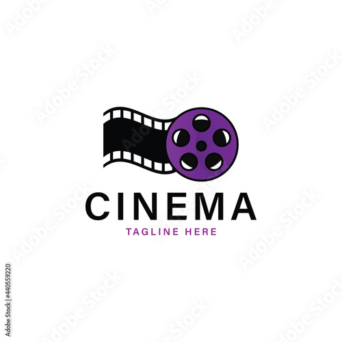 Cinema logo vector template, vector illustration