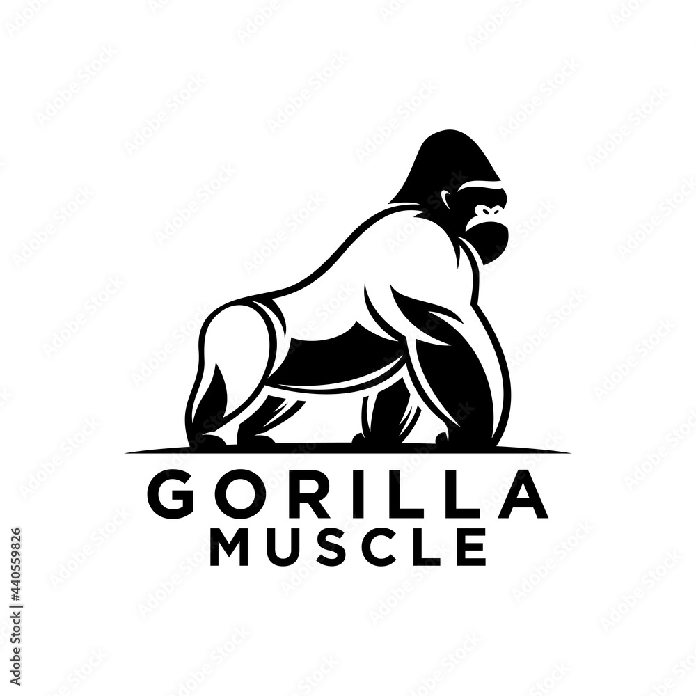 strong gorilla muscle logo design idea strong gorilla muscle logo design idea