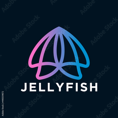 abstract jelly fish logo design idea