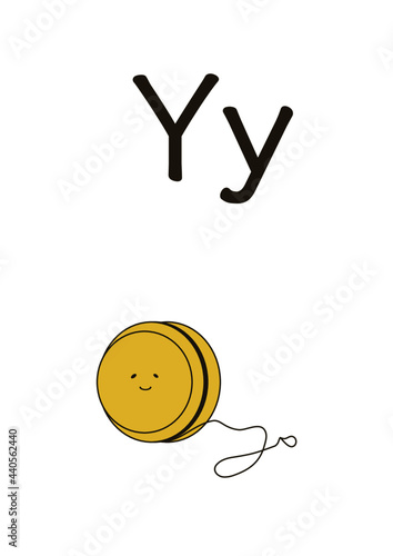 Y of yo yo English alphabet spelling