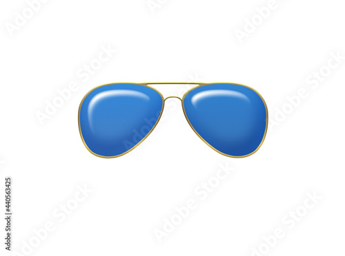Blauen Sonnenbrille.